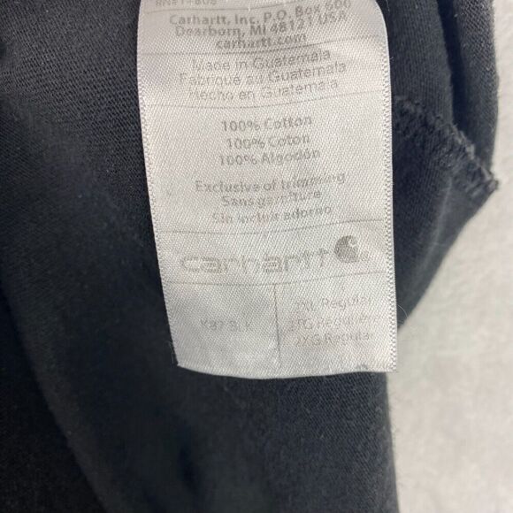 Carhartt T-shirt Mens XXL 2XL Black Logo Crewneck Short Sleeve Workshirt - Picture 7 of 8